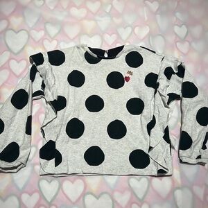 Catimini ruffled polka dot sweat shirt
